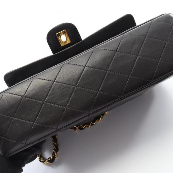 CHANEL Matelasse Double Flap Shoulder Bag in Lambskin Leather, Black - Picture 11 of 12